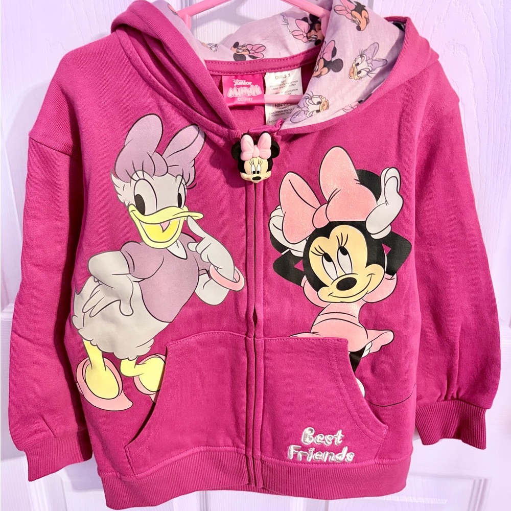 Disney Girls Zip Up Hoodie, Girls Size 4  NWT